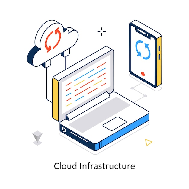 cloud infrastructure concept vector isometric style stock illustration eps file