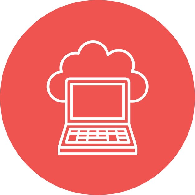 cloud laptop icon vector image can be used for cloud computing