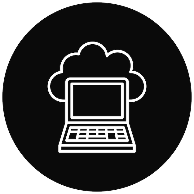 cloud laptop icon vector image can be used for cloud computing