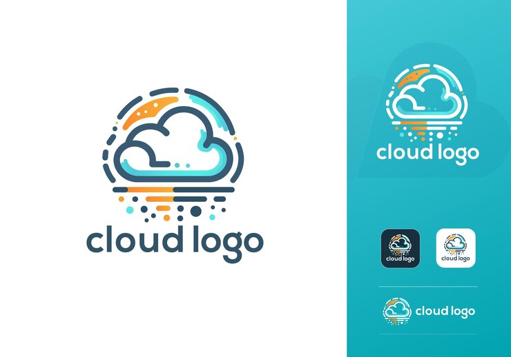 Cloud Logo Design Vector Template Modern Abstract AIBased Cloud Server Company Line Art Logo Symbol