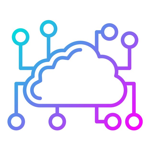 Cloud Networking Vector Illustration Style