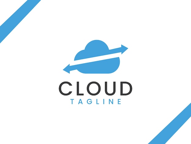 Cloud share logo template arrow and cloud concepts