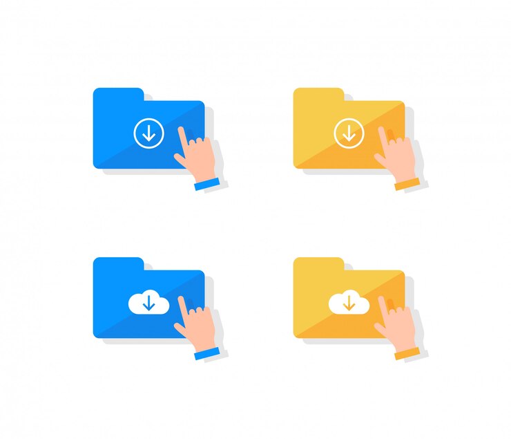 Vector cloud storage icon set.
