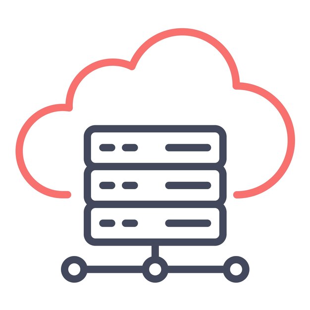 Cloud Storage Vector Illustration Style