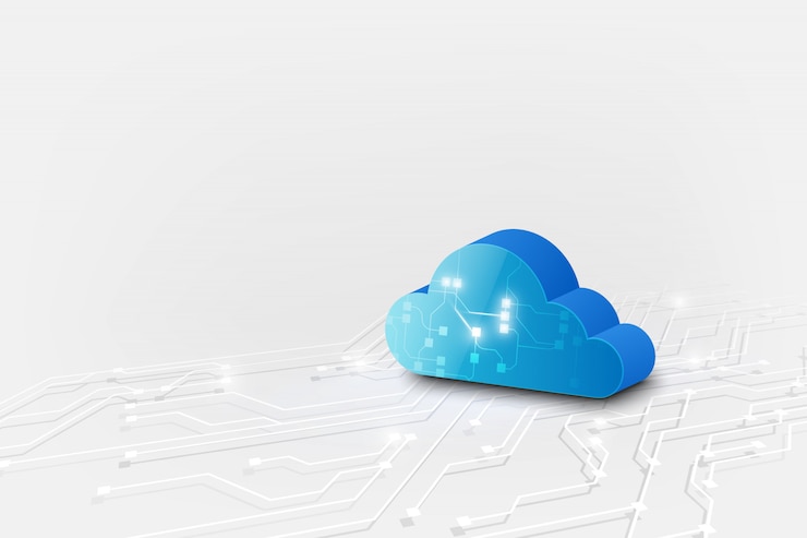 Vector cloud technology system sci fi background 
