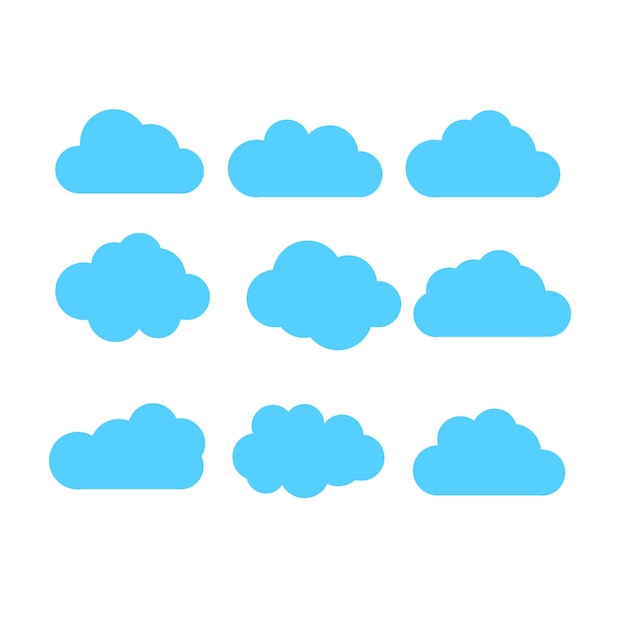 clouds set, cloud symbol or icon, different clouds set
