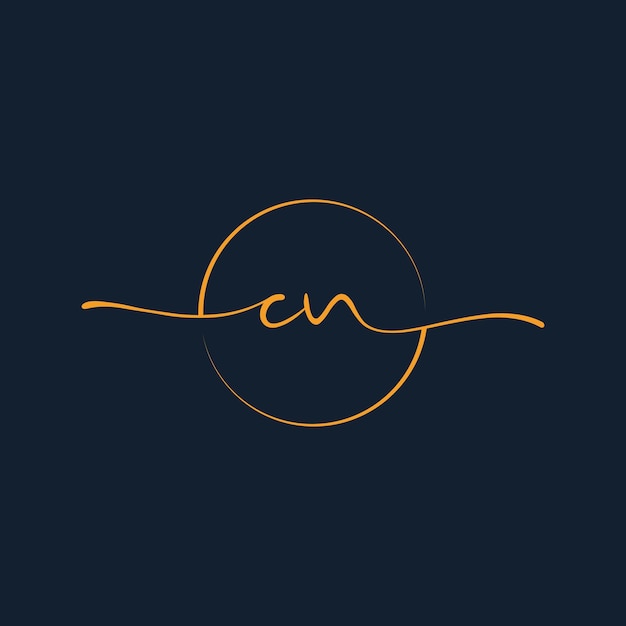 CN Signature initial logo template vector Signature Logotype
