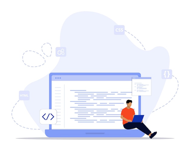 code typing concept illustration