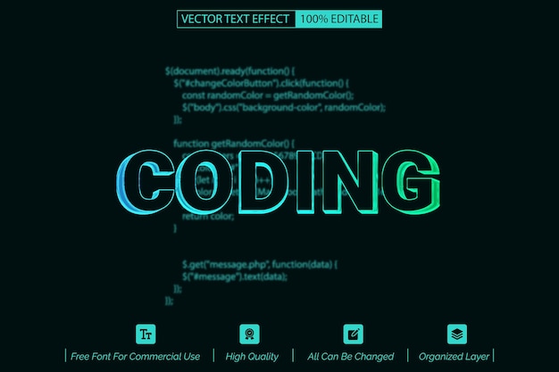 coding style dark editable text effect