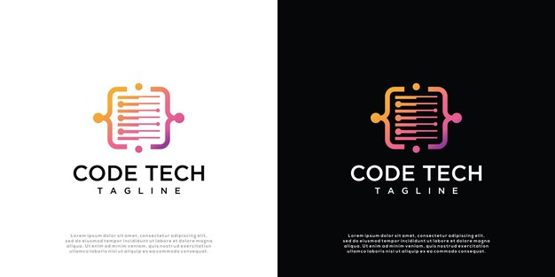 coding technology logo design template inspiration