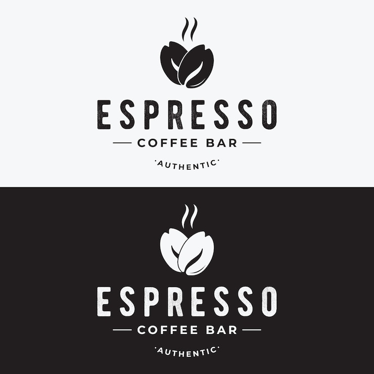 Coffee bean logo with vintage retro cupLogo for business coffee shop cafe badge