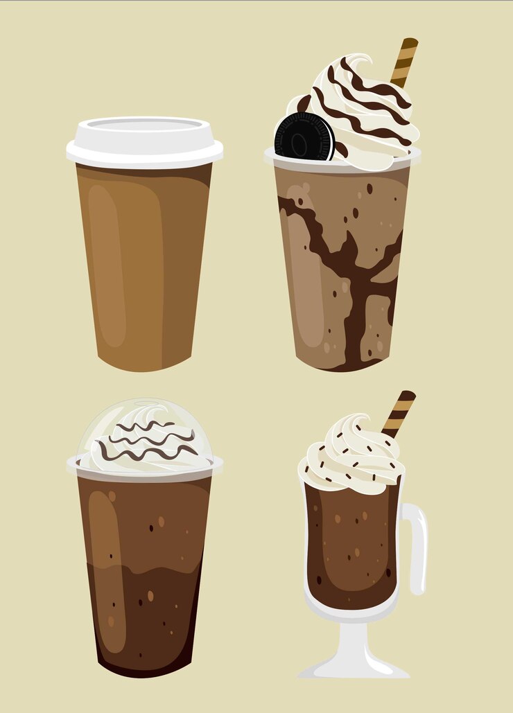 Vector coffee drinks