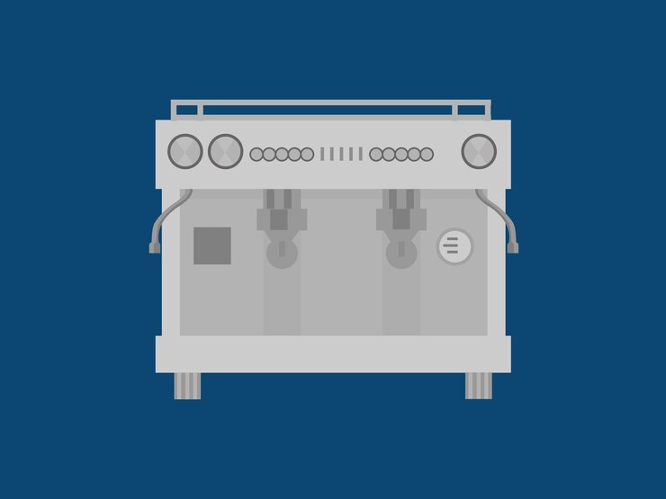 Vector coffee machine drawing vector