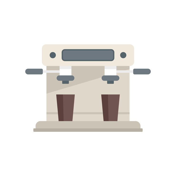 Vector coffee machine icon flat vector cafe cup morning drink isolated