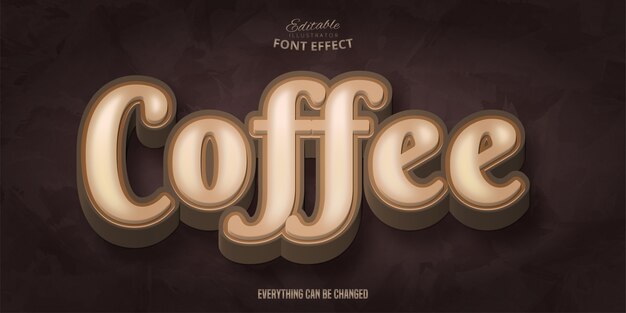 Coffee text,  editable font effect
