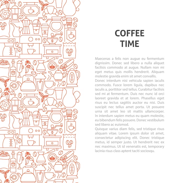 Coffee Time Line Pattern Concept