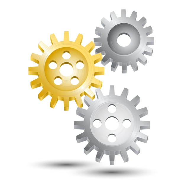 Cog wheel gear emblem