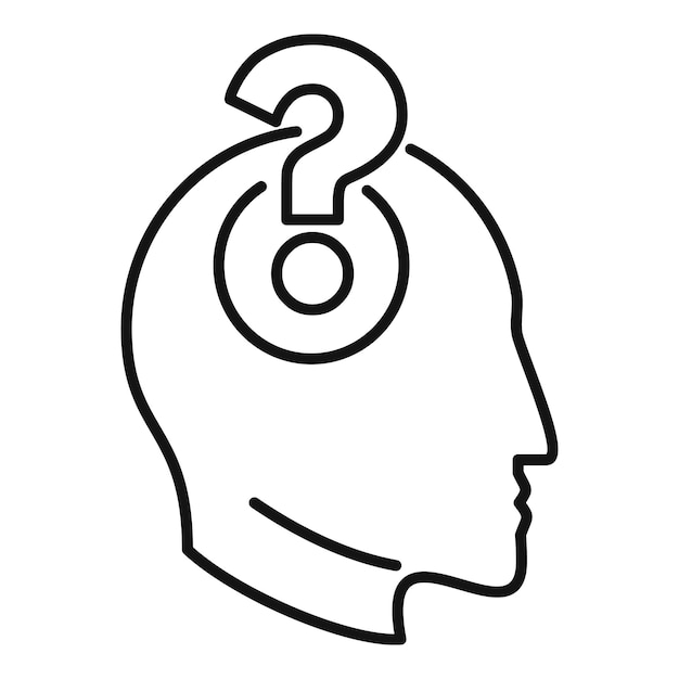Cognitive power icon outline vector Solitary science