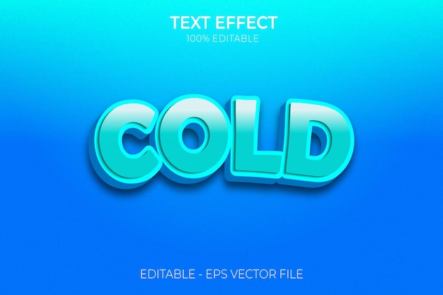 cold text effect new creative 3d  editable bold text style premium vector
