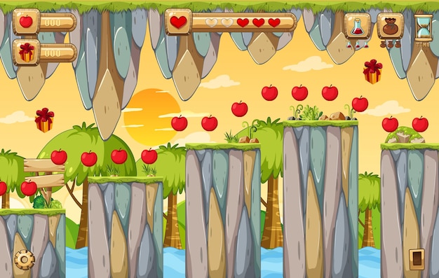 Collecting Apples Platformer Game Template