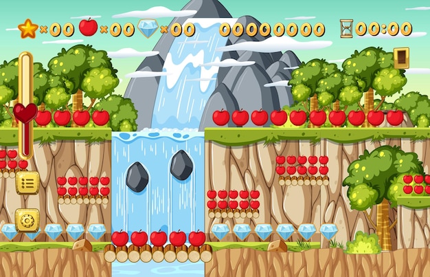 Collecting Apples Platformer Game Template