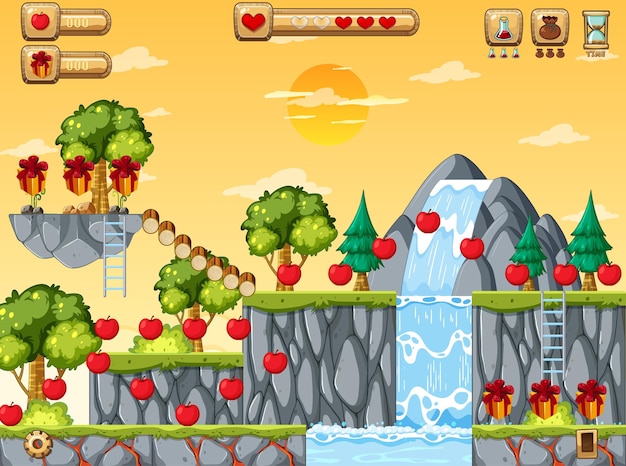 Collecting Apples Platformer Game Template