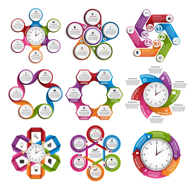 Vector collection infographics for business presentations.