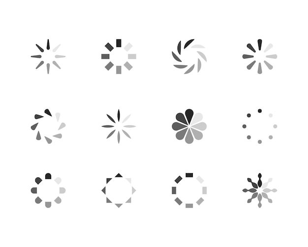 collection loading bar status icon vector illustration set of vector loaded icons download progress