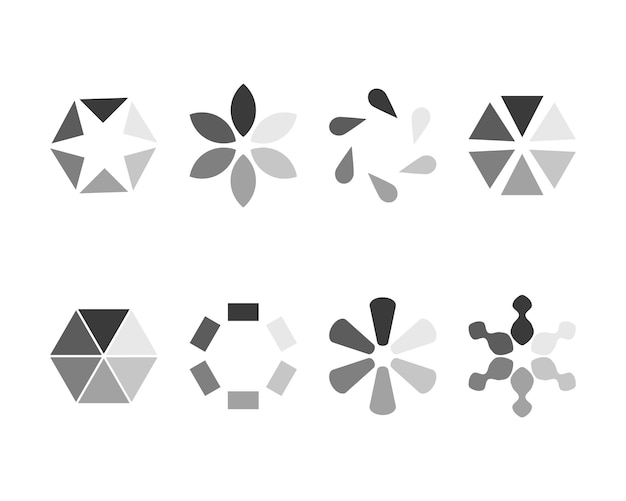 Collection Loading bar status icon Vector illustration Set of vector loaded icons Download progress