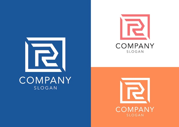 Collection monogram initials r logo design template