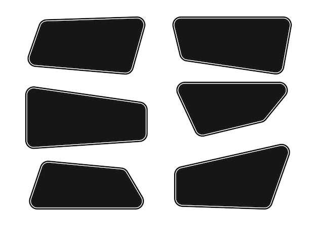 collection of black label designs in various shapes