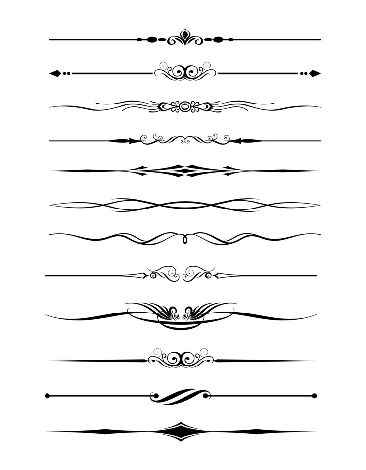 collection of dividers elements decoration calligraphy