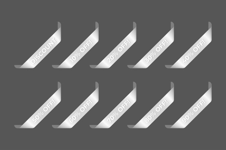 Vector collection of editable vector promotion silver labels 4