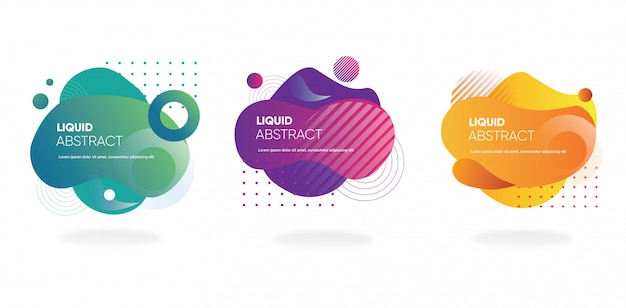 collection of fluid gradient banner with abstract shape for web or social media template