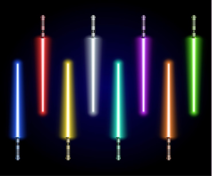 Vector collection of light futuristic swords.