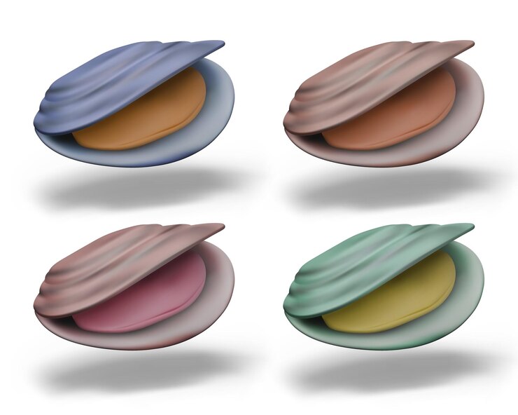 Vector collection of seashells of different colors isolated clams for web design