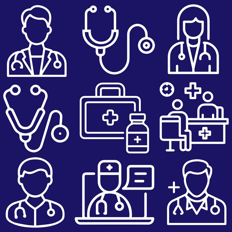 Collection of vaccination doctor laboratory and more vector