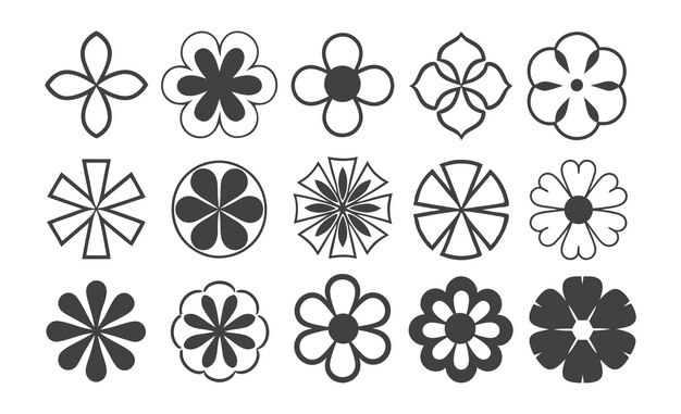 Collection of various floral designs and ornaments
