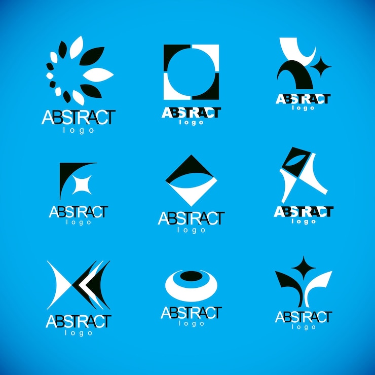 Vector collection of vector conceptual geometric forms. corporate business development icons.