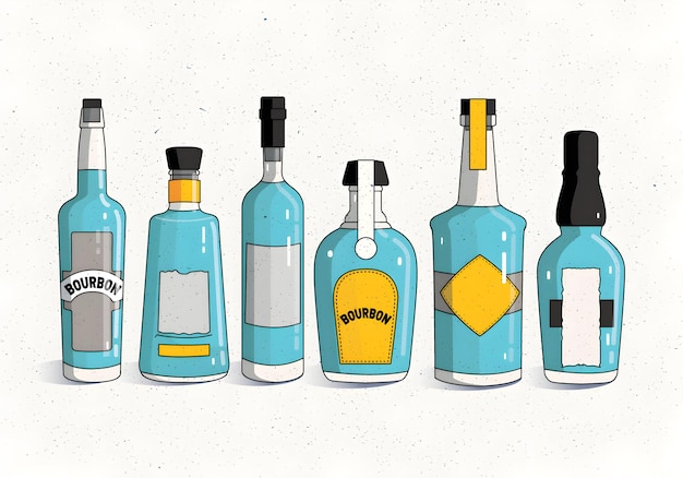 Collection of Vintage Alcohol Bottles