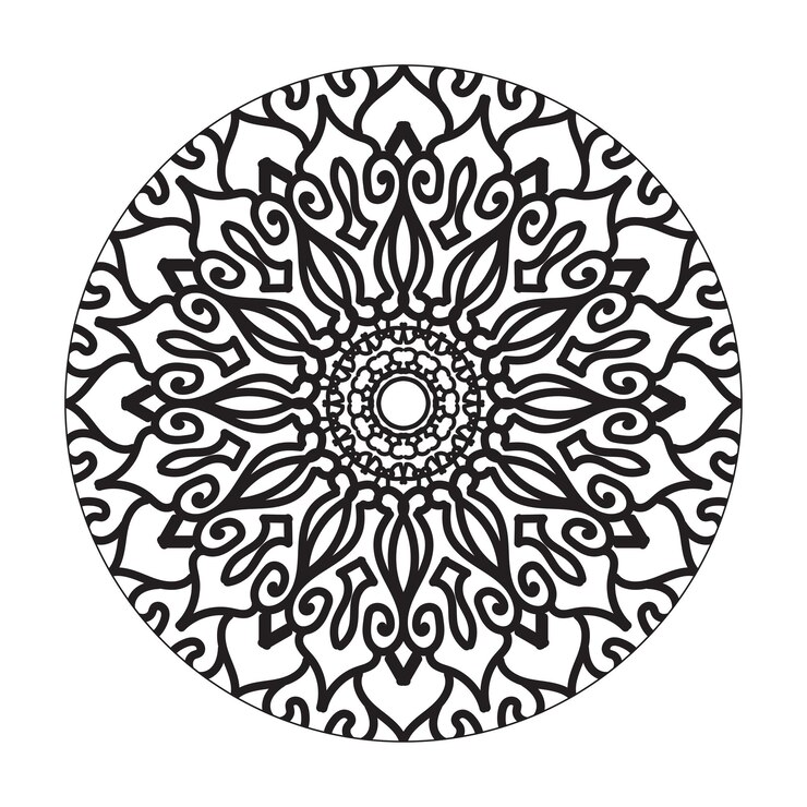 Collections Circular pattern in the form of a mandala for Henna Mehndi tattoos decorations Decor