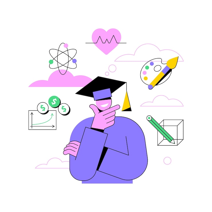 Vector college choice abstract concept vector illustration