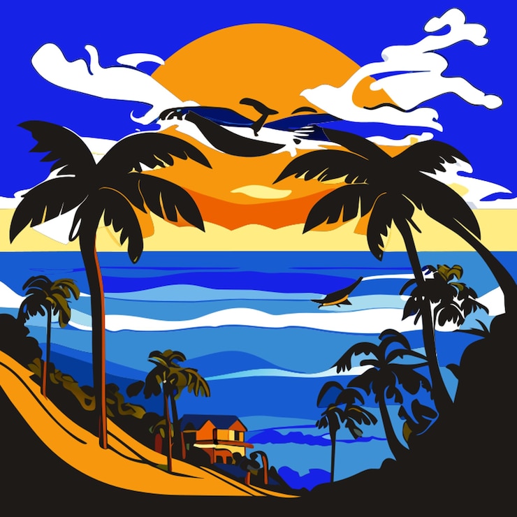 Vector colombian pacific sea vector illustration flat 2