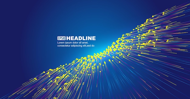 Color dot line extends forward space Internet technology big data background