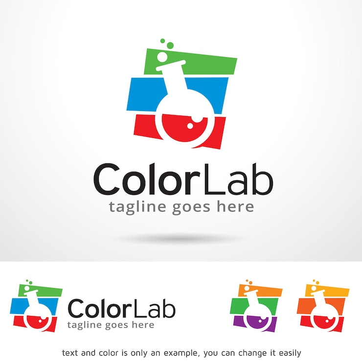 Vector color lab logo template design vector