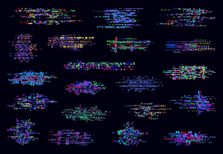 Vector color noise screen glitch distortion