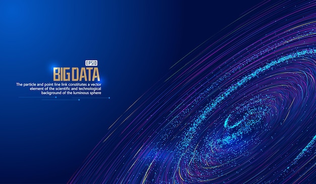 Color universe vortex dot line network technology innovation big data abstract background