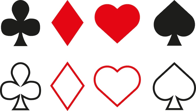 Vector colored card suit icon vector playing cards symbols vector icon