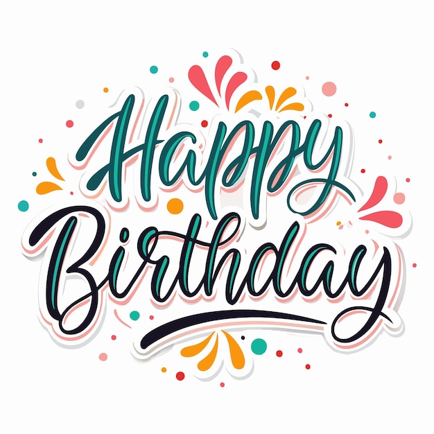 Colorful 39Happy Birthday39 lettering with festive confetti