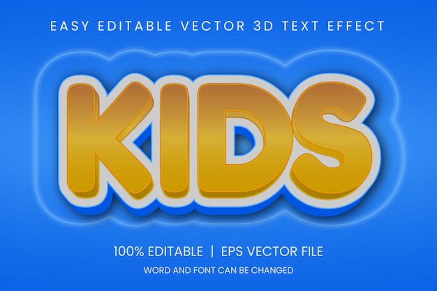 Colorful 3D Text Effect, kids Text Effect